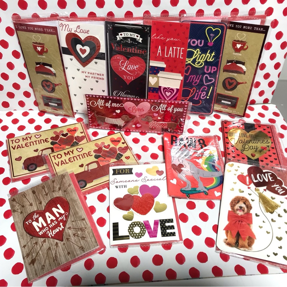 Valentine’s Day Greeting Cards Assorted NEW IN PLASTIC - Qty 14